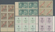 Delcampe - Macau: 1913, "Republica" Overprint, Ten Blocks Of 4, 6 And 8, Unused No Gum As Issued, Inc. 4 A./8A. - Andere & Zonder Classificatie