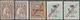 Macau: 1919, Surcharges, 1/2 A./5 A. (2), 2 A./6 A. Reddish Brown, 2 A./6A./80 R. (2), Unused No Gum - Other & Unclassified