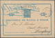 Macau - Ganzsachen: 1894, Card 10 R. Blue (2) Canc. "MACAU 7-SEP 94" Resp. "20-OCT 94"to Basel Missi - Postal Stationery