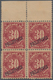 Philippinen - Portomarken: 1899-1901 Postage Due 30c Deep Claret Top Marginal Block Of Four, Mint Wi - Philippines