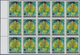 Singapur: 1973, Flowers And Fruits Defintives Complete Set Of 13 In Blocks Of 15, Mint Never Hinged, - Singapore (...-1959)