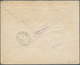 Syrien: 1920, ALEPPO LOCAL ISSUE Red Overprinted 2 Pia. On Registered Cover From Aleppo To USA With - Syrië