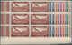 Syrien: 1934, 10 Years Republic Complete Set Of 10 Airmail Stamps To 100pi. In Blocks Of Six From Lo - Syria