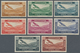 Syrien: 1934, 10 Years Republic Air Mail Issue 10 Proofs Without Value In Issued Colors, Mint Hinged - Syrië