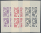 Syrien: 1955, Regulation Of River Euphrat (Aleppo Citadel) Complete Set Of Three Imperforate Miniatu - Syria