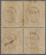 Thailand: 1898, 4a. On 12a. Lilac/carmine, Used Block Of Four, Lower Left Stamp With 1st T In Roman - Thailand