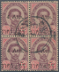 Thailand: 1898, 4a. On 12a. Lilac/carmine, Used Block Of Four, Both Right Stamps With Raised Level A - Tailandia