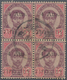 Thailand: 1898, 4a. On 12a. Lilac/carmine, Used Block Of Four, Upper Right Stamp With Ts In Roman Le - Thailand