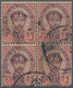 Thailand: 1897, 4a. On 12a. Lilac/carmine, Used Block Of Four, Lower Right Stamp With Tt In Antique - Thailand