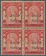 Thailand: 1909, Postage Stamp Issue With New Value Overprint 6 Satang/ 5 A Red In Mint Block Of Four - Thailand