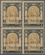 Thailand: 1909, 1s. On 8a. Black/olive, Block Of Four With Shifted Strike Of Perforation Comb Result - Thailand