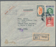 Delcampe - Thailand: 1937/50, Coronation 2 B. Etc., Three Registered Airmail Covers Used 1949/50 To Hong Kong. - Thailand