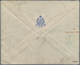 Tibet: 1912, 1/6 T. Light Olive Tied Intaglio Mark To Inland Cover With Embossed Crested Blue Mark O - Andere-Azië