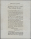 Thematik: Politik / Politics: 1840, England. Folded Letter Containing Pre-printed Text "PRIZE ESSAY - Zonder Classificatie