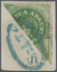Argentinien: 1862, 10c. Green, Bisected Diagonally, On Piece Neatly Cancelled By Blue Oval "SALTA" P - Andere & Zonder Classificatie