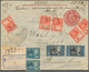 Argentinien - Ganzsachen: 1907, Envelope 5 Cts. Scarlet As Insured (V-mail) Cover: Uprated On Both S - Postwaardestukken