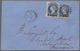 Südaustralien: 1871 (29.12.), QV 4d. Sky-blue Surcharged '3-PENCE' Two Singles In Very Different Siz - Brieven En Documenten