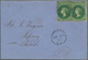 Südaustralien: 1871, Folded Letter Franked With Two Copies 1 D QV Bright Green From CAMBIERTON To St - Brieven En Documenten