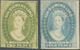 Tasmanien: 1855, QV Chalon Heads 2d. Green And 4d. Blue PLATE PROOFS On Very Thick Unwatermarked And - Covers & Documents