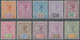 Tasmanien: 1892/1899, QV Tablets Complete Set Of Ten ½d. Orange/mauve To £1 Green/yellow, Mint Hinge - Covers & Documents