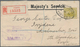 Westaustralien: 1910 (15.12.), Swan 5d. Olive-bistre Single Use On Registered OHMS Cover From PERTH - Covers & Documents