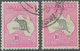Australien: 1918, Kangaroo 10s Grey And Bright Aniline Pink 3rd Wmk. In Two Shades Both Used With Fi - Autres & Non Classés