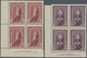 Australien: 1948/1949, Coronation Robes Set Of Three (5s., 10s. And £1) Thin Paper Blocks Of Four Fr - Andere & Zonder Classificatie