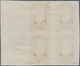 Brasilien: 1878-79, 300 R. Bister Imperf Block Of Four On White Wove Paper, Mint No Gum, Right Corne - Other & Unclassified