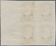 Brasilien: 1878-79, 300 R. Bister Imperf Block Of Four On White Wove Paper, Mint No Gum, Right Corne - Otros & Sin Clasificación