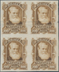 Brasilien: 1878-79, 300 R. Bister Imperf Block Of Four On White Wove Paper, Mint No Gum, Flaw At Top - Other & Unclassified