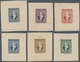 Brasilien: 1879-81, Dom Pedro 1000 Reis Ten Color Trial Proofs In Different Colors, Imperf On Thick - Other & Unclassified