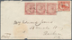 Canada - Colony Of Canada: 1864, Envelope Franked With 1 D QV, Strip Of Three And Single 5 D Beaver - ...-1851 Prephilately