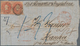 Chile: 1860, 5 C Red, Horizontal Pair, Right Stamp Touched, Else Close To Mostly Full Margins, Tied - Chile