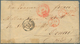 Chile: 1863, Stampless Folded Envelope Tied By Red Crown Mark "PAID AT VALPARAISO", Ms. "VIA PANAMA" - Chili