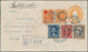 Costa Rica: 1923, 5 C Yellow "Colon" Pse, Uprated With 10 C Blue Definitive, 5 C + 5 C Orange "red C - Costa Rica