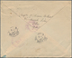 Curacao: 1917, 12 1/2 C Blue Postal Stationery Envelope, Uprated With 10 C Rose, Sent Registered Fro - Curacao, Netherlands Antilles, Aruba