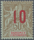 Dahomey: 1912. Definitive 10/50 Brown And Red. Very Fine. Signed Brun. (quantity 450 Copies Only) - Benin - Dahomey (1960-...)