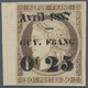 Französisch-Guyana: 1887. Double Overprint "Avril 1887" On 0.25fr/30c, No Gum, Full Margins. - Ongebruikt
