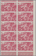 Delcampe - Französisch-Guyana: 1946, From Tchad To Rhine Complete Set Of Six In IMPERFORATE Blocks Of Ten, Mint - Ongebruikt