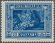 Italienisch-Somaliland: 1938, Definitive Issue 25l. Blue ‚Lion‘ Perf. 14, MNH With Slightly Toned Gu - Somalië