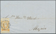 Mexiko: 1856, 1 R Yellow-orange Plate I With Overprint MORELIA Single Franking On Folded Letter To M - Mexico