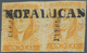 Mexiko: 1856, 1 Real Yellow-orange Horizontal Pair With Overprint PUEBLA Cancelled With One-liner "N - México