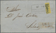 Mexiko: 1861 'Hidalgo' 4r. Black On Yellow Used BISECTED On Entire Letter From Aguascalientes To Sil - Mexico