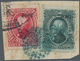 Mexiko: 1882, 50 C And 100 C Hidalgo With Overprint 4082 CHIAPAS On Piece, Cancelled With Blue Dot H - Mexico