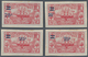 Neukaledonien: 1924, Revaluation Overprints, 25c. On 2fr. Carmine, Four Different Essays Of Overprin - Covers & Documents