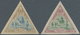 Obock: 1894, 25 Fr. Pale Brown/blue And 50 Fr. Lilac Red/green, Both Mint Lightly Hinged, VF, Signed - Andere & Zonder Classificatie