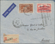 Reunion: 1937, 50 C Red 'ROLAND GARROS' And 1,25 F Brown Definitive, Together On Registered Airmail - Storia Postale