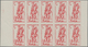 St. Pierre Und Miquelon: 1941, National Defense, 1fr.+1fr. Red, Imperforate Marginal Bock Of Ten, Mi - Andere & Zonder Classificatie