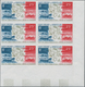 St. Pierre Und Miquelon: 1967, De Gaulle Visit, 25fr. And 100fr. Each In Imperforate Marginal Blocks - Andere & Zonder Classificatie