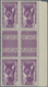 Senegal: 1938, Definitives "Senegalese Woman", Not Issued 1fr. Violet As Marginal Gutter Block Of Fo - Other & Unclassified